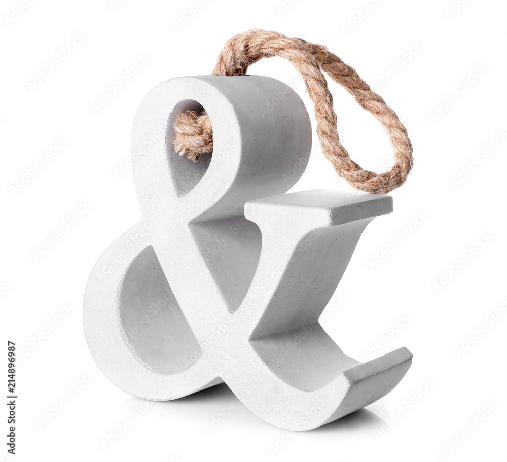 Beautiful ampersand decoration on white background