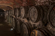 Barrels of wine in the cellar, Slovakia