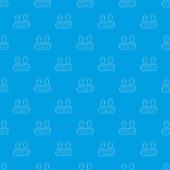 Poster - Businessmen holding sign board with Team inscription pattern vector seamless blue repeat for any use