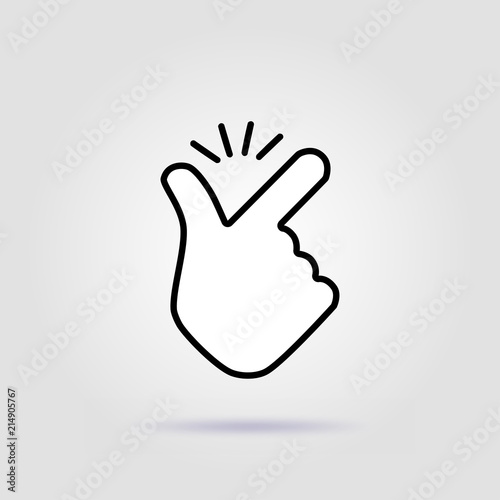 Fotografie, Obraz Thin line snap finger like easy logo icon
