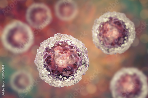Stem cells on colorful background, 3D illustration