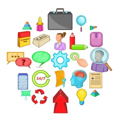 Poster - Headhunter icons set. Cartoon set of 25 headhunter vector icons for web isolated on white background