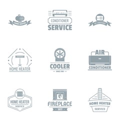 Poster - Refrigeration logo set. Simple set of 9 refrigeration vector logo for web isolated on white background