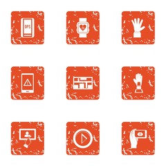 Poster - Mark the map icons set. Grunge set of 9 mark the map vector icons for web isolated on white background