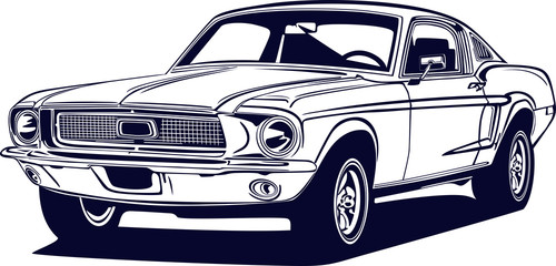 Wall Mural - Vintage American muscle car