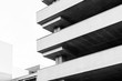 Black and white shot of Parking garage, view from below