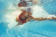 canvas print picture - Fit female athlete during swim training