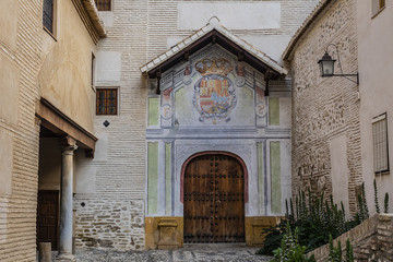 Santa Isabel la Real is a XVI century convent, located in the Albaicín neighborhood of Granada. Santa Isabel la Real convent was built on the site of a former mosque. Granada, Andalusia, Spain.