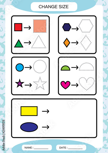 Change Size Different Shape Sizes Small Large Learning Basic