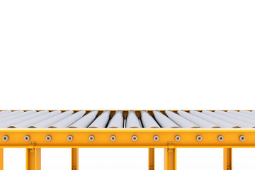 Aufkleber - Empty Roller Conveyor Line. 3d Rendering