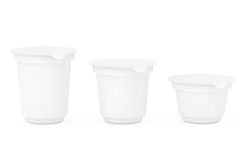 Aufkleber - Blank White Packaging Containers for Yogurt, Ice Cream or Dessert. 3d Rendering