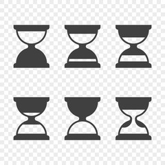 Wall Mural - set of hourglass icons. vector on a transparent background.