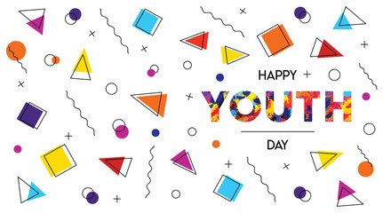 Wall Mural - Happy Youth Day abstract retro background banner