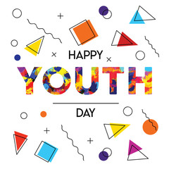 Wall Mural - Happy Youth Day abstract retro background card