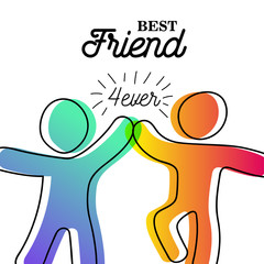 Wall Mural - Happy friendship day card of friend high five