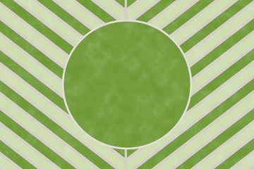 Nature green chevron stripe pattern with circle text frame