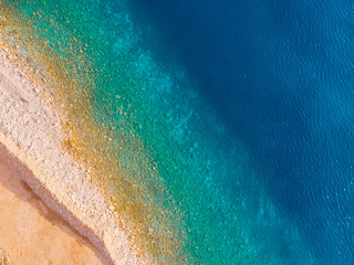 Poster - aerial view of Adriatic beach, drone shot