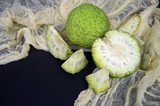 Fototapeta Lawenda - Several fruits of Maclura pomifera or osage orange