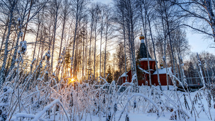 Spyridon Trimifutskogo temple at sunset 2