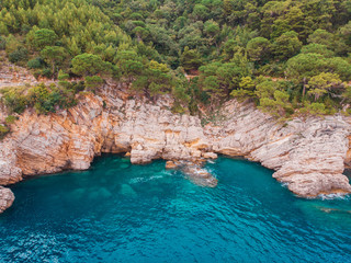 Sticker - aerial view of rocky shore Adriatic Sea