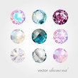 Сollection of different colour vector gemstones