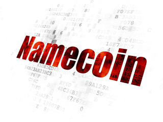 Wall Mural - Cryptocurrency concept: Pixelated red text Namecoin on Digital background