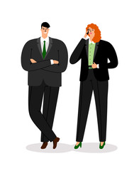 Poster - Cartoon business couple