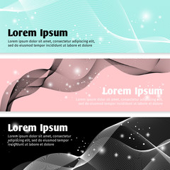 Poster - Linear curve waves banners