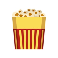Poster - Paper popcorn box icon. Flat illustration of paper popcorn box vector icon for web isolated on white