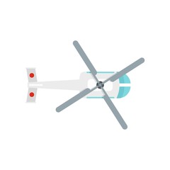 Poster - Top view helicopter icon. Flat illustration of top view helicopter vector icon for web isolated on white