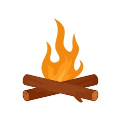 Poster - Simple camp fire icon. Flat illustration of simple camp fire vector icon for web isolated on white