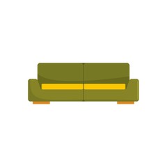 Sticker - Green modern sofa icon. Flat illustration of green modern sofa vector icon for web isolated on white