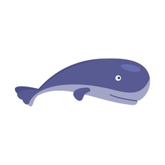 Sticker - Ocean whale icon. Flat illustration of ocean whale vector icon for web isolated on white