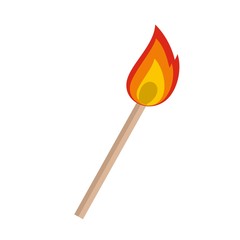 Sticker - Burning matche icon. Flat illustration of burning matche vector icon for web isolated on white