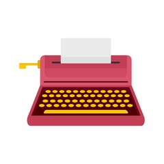 Poster - Retro style typewriter icon. Flat illustration of retro style typewriter vector icon for web isolated on white