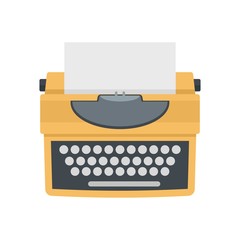 Poster - Typewriter with shadow icon. Flat illustration of typewriter with shadow vector icon for web isolated on white