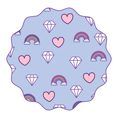 Sticker - rainbow and diamonds pattern