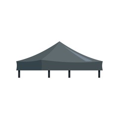 Sticker - Black tent icon. Flat illustration of black tent vector icon for web isolated on white