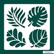 Stencil. Floral theme. Silhouettes of tropical palm leaves, monstera, jungle leaves, leaves maple, oak, aspen. Template for laser cutting, wood carving, paper cut and printing. Vector illustration.