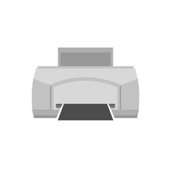 Poster - Black paper printer icon. Flat illustration of black paper printer vector icon for web isolated on white