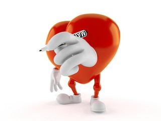 Wall Mural - Heart character holding marker