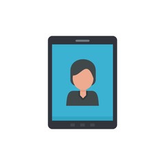 Poster - Device video call icon. Flat illustration of device video call vector icon for web isolated on white