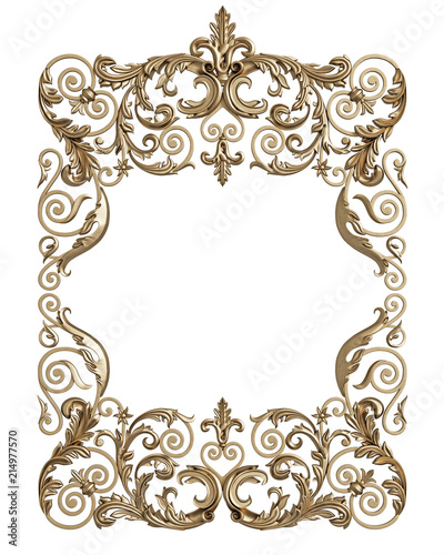 Classic Moulding Frame With Ornament Decor Isolated On White Background Stock Illustration Adobe Stock
