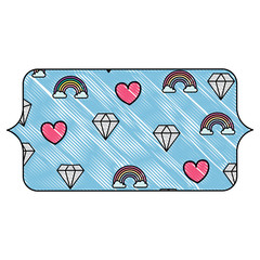 Sticker - rainbow and diamonds pattern