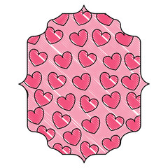 Sticker - Hearts pattern design