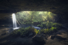 Waterfall In The Rainforest, Victoria, Australia