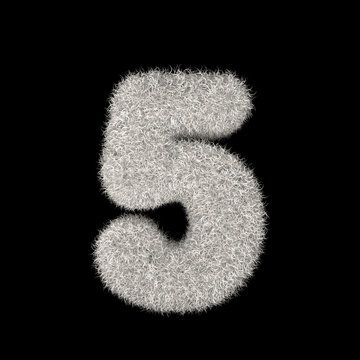 3D Rendering Creative Illustration White Furry Number 5
