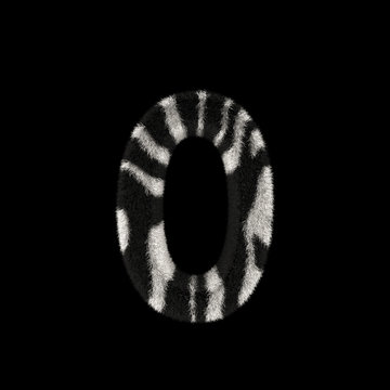 3D Rendering Creative Illustration Zebra Print Furry Number 0