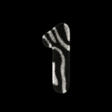 3D Rendering Creative Illustration Zebra Print Furry Number 1