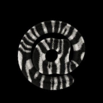 3D Rendering Creative Illustration Zebra Print Furry Symbol At